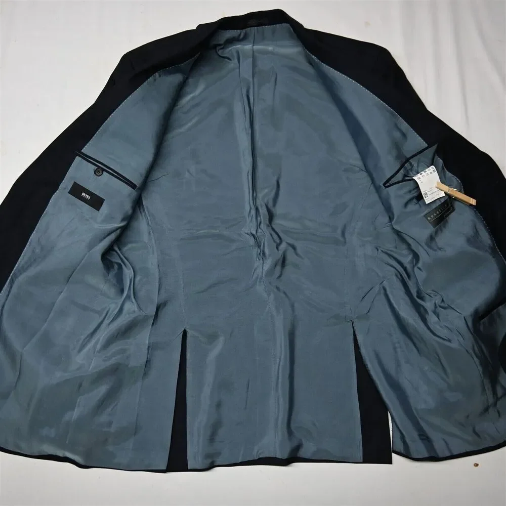 Hugo Boss 44L Navy Hopsack Pasolini US Guabello Wool Sport Coat Jacket‎ Suit